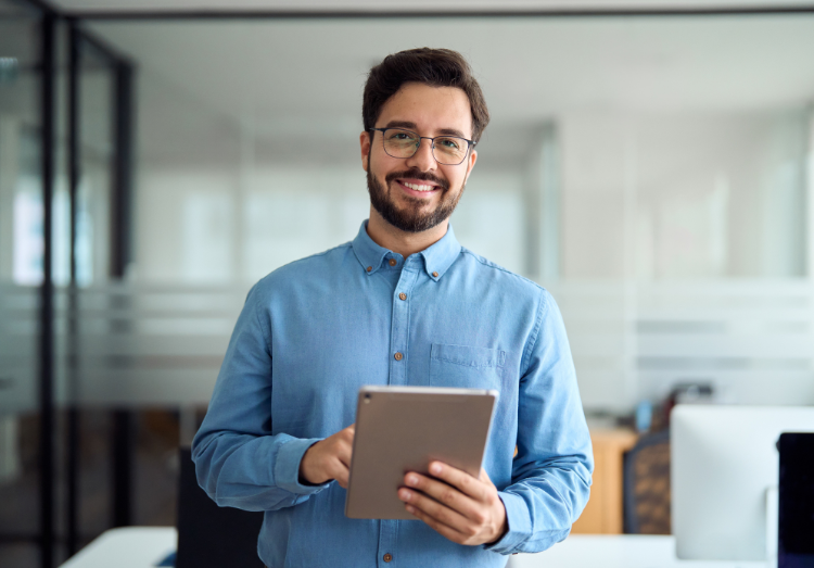 professional person using a laptop