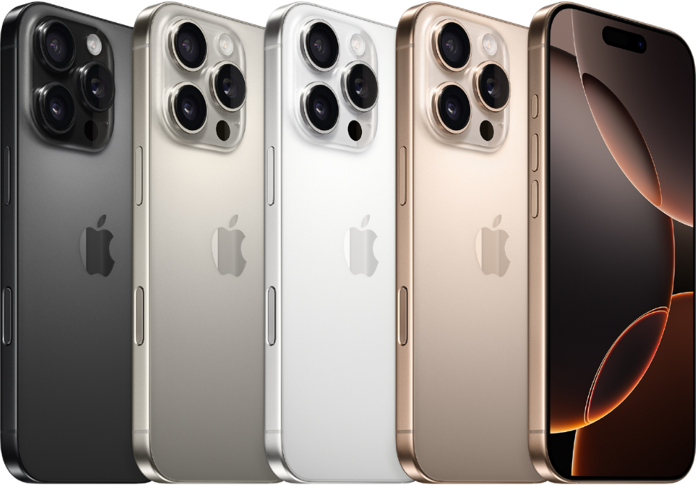 Image showcasing five iPhone 16 models in various colors