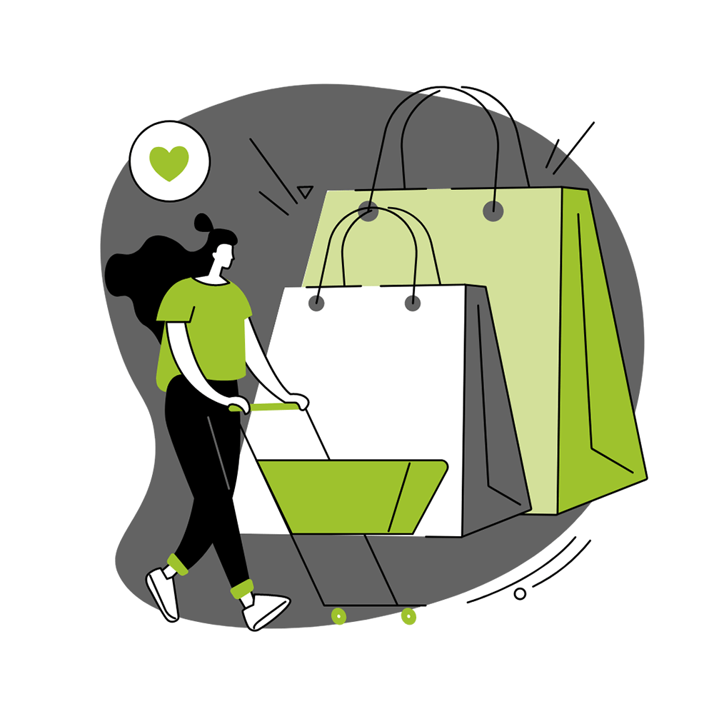 icon of a woman shopping