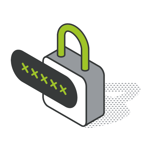 icon of a lock with password