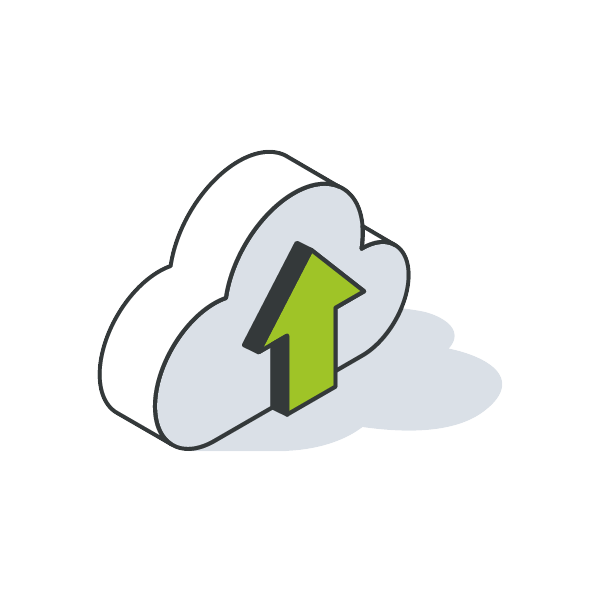 icon of a cloud with an arrow